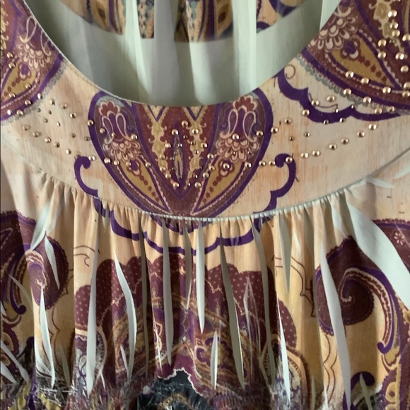 APT 9 beach cover or summer dress stretchy with beading earth-tones. Siz… - Picture 4 of 13